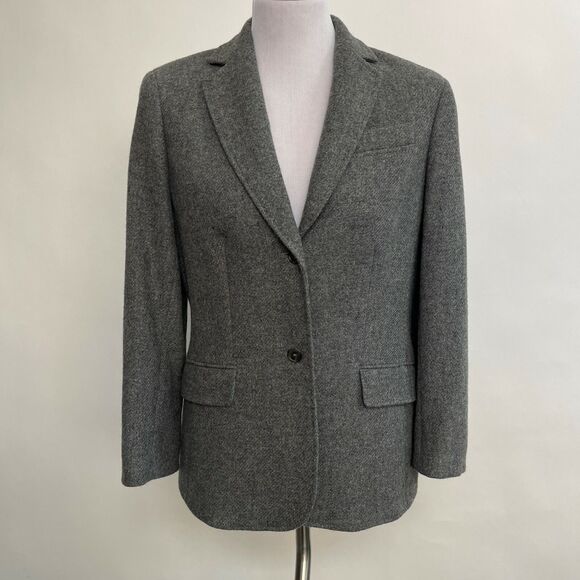 Lands' End Jackets & Blazers - Lands' End Women's Blazer 10 Gray Wool‎ Mohair Blend Lined